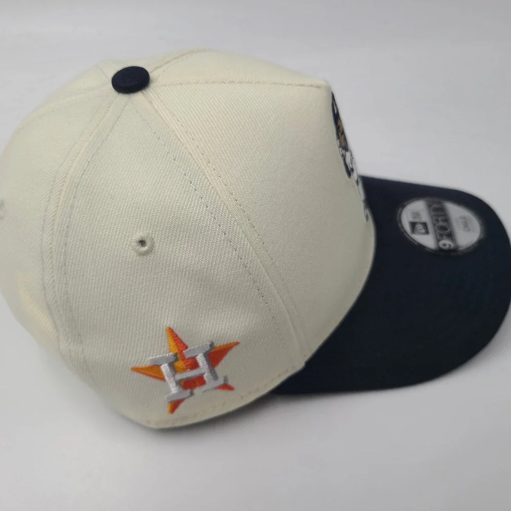 Child Houston Astros Hat Snapback New Era 9Forty Cream Blue MLB Jose Altuve Boys